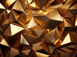 golden background. triangular golden shapes.glamour. generative ai.