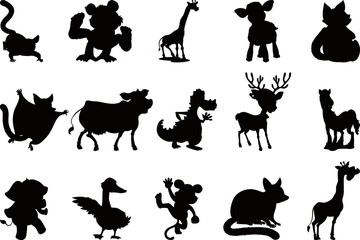 animals silhouettes set