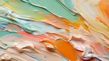 Abstract oil paint background. Close-up of colorful oil paint. Generative AI.