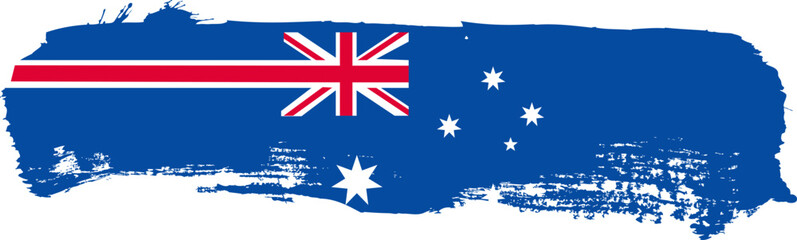 Obraz na płótnie Canvas brush Australian flag , vector illustration on a white background
