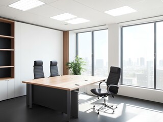 modern office interior with desk