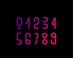 Modern stylish space font. Numbers. Futuristic figures. Vector symbols