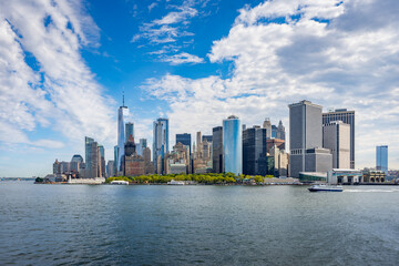 Blick auf New York, lower Manhattan, one world trade center