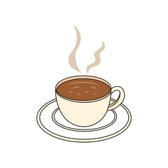 Kids drawing Cartoon Vector illustration hot coffee icon Isolated on White Background