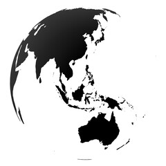 Highly detailed Earth globe symbol, Australia, Indian and Pacific oceans