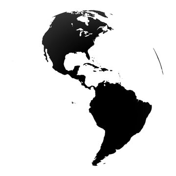 Highly detailed Earth globe With North America and South America. Png clipart isolated on transparent background