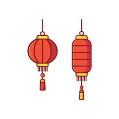 illustration of lunar new year red lantern