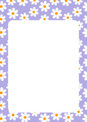 Style note organizer, check list, to do list with flower chamomile. Printable kids checklist. Scrapbook, diary, page notebook, daily planner. Stationery for children