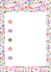 To do list with autumn pumpkins. Printable school checklist. Scrapbook, diary, page notebook, daily planner. Stationery for kids