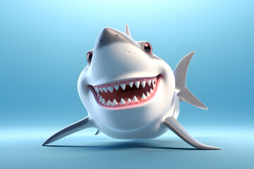 cute shark 3d style Made with Generative AI