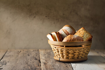 breadbasket on a wooden table