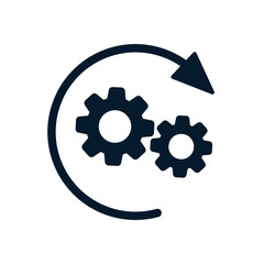 Operational process concept. Vector icon isolated on white background.