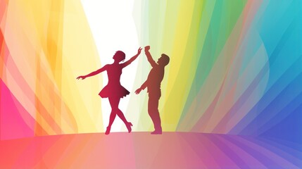 Colorful design template for couple dancing