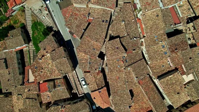Aerial view of Anversa degli Abruzzi, Abruzzo