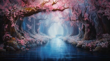 Fototapeta na wymiar Another Dimension Cherry Blossom wallpaper