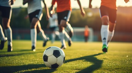 Fototapeta premium Intense Football Action: Hyper-Realistic Player Performance