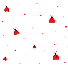 Ladybug, background with ladybugs. Vector Illustration for printing, backgrounds and packaging. Image can be used for greeting cards, posters, stickers and textile. Isolated on white background. © Анна Кулик