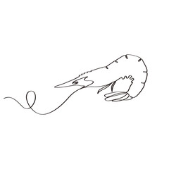 Continuous single-line art of prone fish seafood item minimalist graphic artwork. 