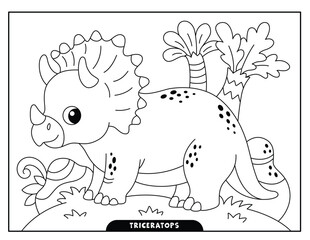 Triceratops coloring pages for kids © ALIFJOARDER