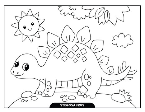 Stegosaurus coloring pages for kids