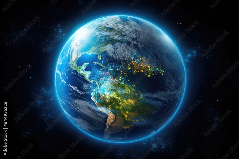 Poster planet earth view from space.