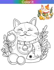 Coloring book cat money from china for children and adults 