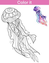 Coloring book pages jellyfish dream catcher meditation 
