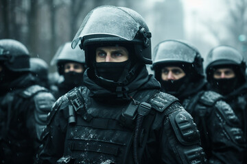 Russia man street protest rally police soldier demonstration uniform person riot