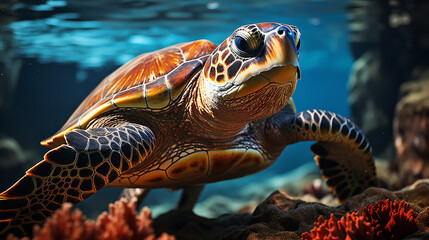 Obraz premium turtle in the ocean