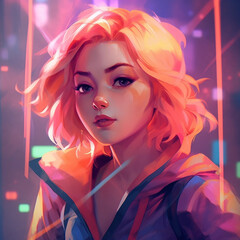 Fototapeta premium Cyberpunk girl