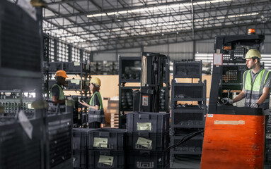 Warehouse forklift operator moves, stores merchandise, stays in touch with team, boss via radio