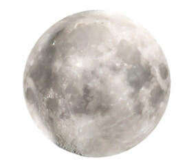 Full moon in PNG isolated on transparent background