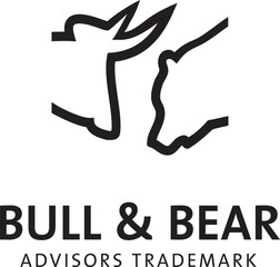 Bulle und Bär, Company Logo, schwarz