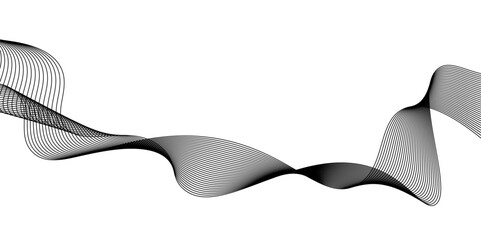 Black wave isolated on white background.black wavy lines on white background vector illustration,Stylized line art background.