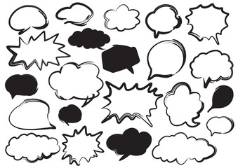 手書き　吹き出し素材セット
