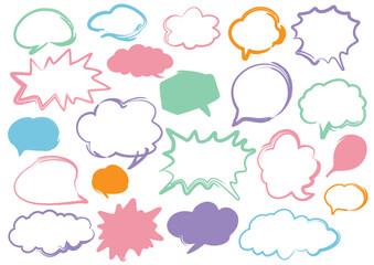 手書き　吹き出し素材セット
