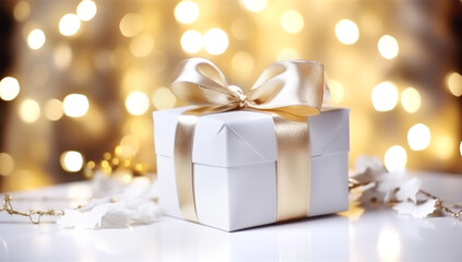 Obraz na płótnie Canvas Gift wrapping, Christmas and New Year holidays. AI Generated