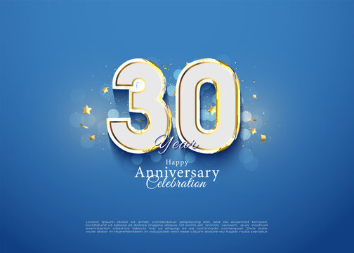 30th anniversary with beautiful transparent small bubble background. vector premium design.