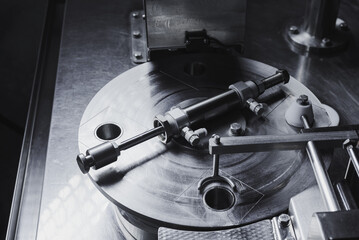 Group of stainless steel round pipe joint screw holes