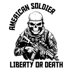 Design Element: Army Skull in Soldier Helmet for Monochrome Logo, Label, Emblem, Sign, Brand Mark, Poster, and T-shirt Print. - PNG, Transparent Background