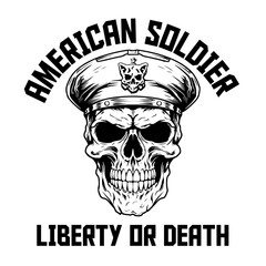 Monochrome Military Skull in Soldier Helmet: A Versatile Vector Illustration for Logo, Label, Emblem, Sign, Brand Mark, Poster, T-shirt Print, and More. - PNG, Transparent Background
