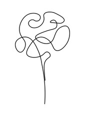 Abstract Tree | One Line Tree | Black & White | Vector 4