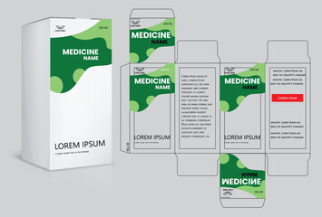 Medicine package box design. healthcare medicine box package creative design. medicine box vector design.