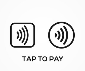 Contactless payment icon. Contactless Nfc Wireless Pay Sign. Tap to pay