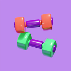 3d dumbbell icon illustration isolated