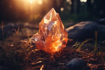Obraz premium Boho Quartz Crystal Formation