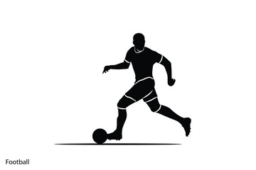 Fototapeta na wymiar Football Silhouette Sport. football soccer player man in action isolated white background. Vector illustration