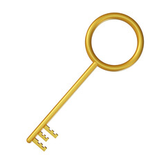 golden key 3d render icon