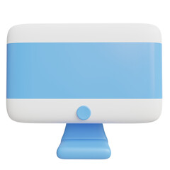 cute colorful cartoonist monitor 3d icon