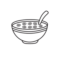 Hand drawn Kids drawing Cartoon Vector illustration cereal icon Isolated on White Background